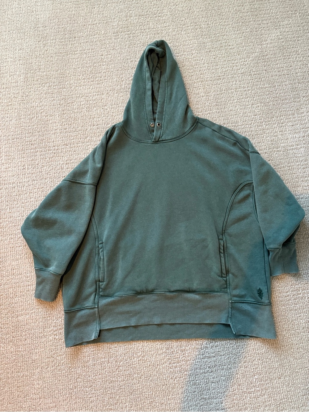 FP Movement by Free People Oversized Hooded Sweatshirt in Forest Green